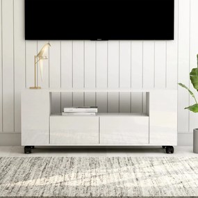 vidaXL Móvel para TV 120x35x48 cm madeira processada branco brilhante