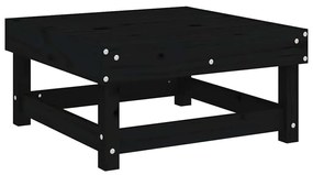 Apoio de pés p/ jardim c/ almofadão pinho maciço preto
