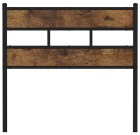 Cabeceira de cama 75 cm derivados madeira/ferro carvalho fumado