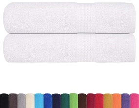 Toalhas de mãos 2 pcs 50x100 cm 360 gsm 100% algodão branco