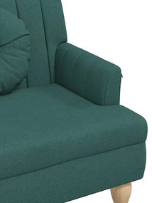 Banco c/ almofadões 113x64,5x75,5 cm tecido verde-escuro