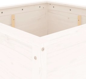 Vaso/floreira de jardim 82,5x82,5x78 cm pinho maciço branco