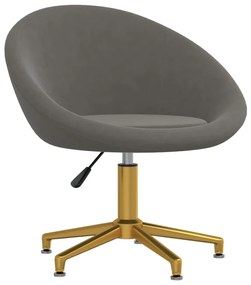 3089557 vidaXL Cadeira de escritório giratória veludo cinzento-escuro