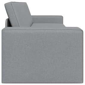 Sofá Cama de Chão 2 em 1 Cinza Claro 245x150x60.5 cm Tecido