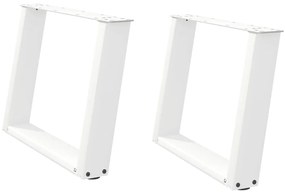 Pés para mesa de centro em formato de U, 2 peças, branco, 70x (42-43)