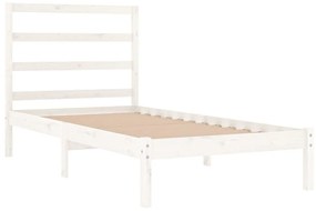Cama sem colchão 90x200 cm madeira de pinho maciça branco