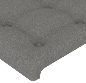 Cabeceira cama c/ abas tecido 163x23x118/128 cm cinzento-escuro