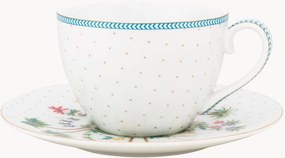 Chávenas de chá e pires em porcelana Jolie Dots, conjunto de 2