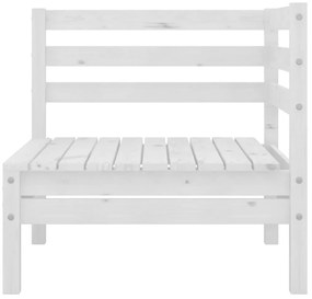 6 pcs conjunto lounge de jardim pinho maciço branco