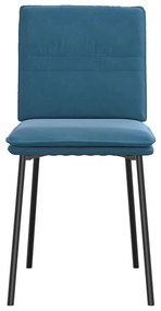 Cadeiras de jantar 6 pcs veludo azul