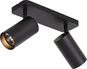 Candeeiro de Teto Moderno Preto 2 Luzes GU10 70mm - Jeana Luxe