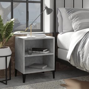 vidaXL Mesa de cabeceira c/ pernas em metal 40x30x50 cm cinza cimento
