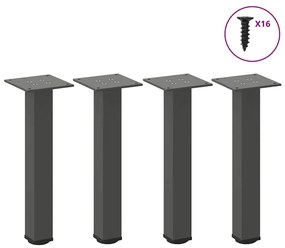 vidaXL Pés para mesa de centro 4 peças antracite 42-44 cm aço