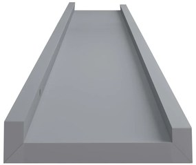 Unidade de prateleiras com rebordo 2 pcs 80x9x3 cm MDF cinzento