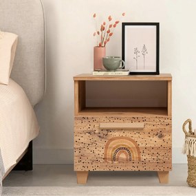 Mesa de Cabeceira Leva Alfa – Pinho Atlântico – 45x52x40 cm