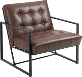 Poltrona relax Assento e encosto estofados Estrutura em metal Preto, revestimento sintético Castanho