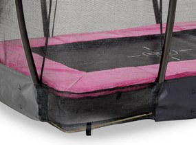 Trampolim retangular de solo Silhouette 153 x 214 cm com rede de segurança - rosa