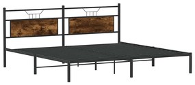 Estrutura de cama sem colchão 193x203cm carvalho fumado