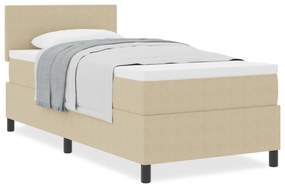 Cama Box Spring com Colchão Verde Claro Cinza 90x200 cm Tecido de Velu