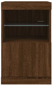 Aparador com luzes LED 41x37x67 cm carvalho castanho
