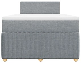Cama boxspring com colchão 120x190 cm tecido cinzento-claro