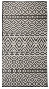 vidaXL Tapete de tecido plano para exterior 80x150 cm riscas pretas