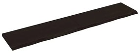 vidaXL Tampo de mesa 200x40x(2-4) cm carvalho tratado castanho-escuro