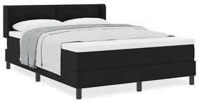 Cama Box com cabeceira Preto 140 x 190 cm Tecido e Espuma