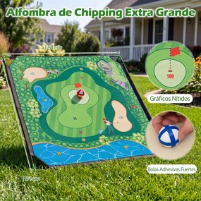 Conjunto de Golfe Infantil, 255 x 181 x 125 cm, 7 Níveis de Inclinação Ajustáveis, Multicolor