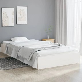 Estrutura de cama 100x200 cm madeira maciça branco