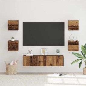 vidaXL Conjunto de móvel de TV Outros com armazenamento com porta 6 pcs Madeira Antiga