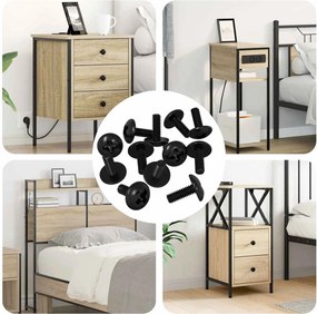 vidaXL Parafusos de Manga 8182 pcs Preto M4 x 10 mm Ferro