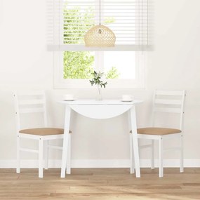 Cadeiras de jantar com almofadões 2 pcs madeira maciça branco