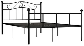 Estrutura de cama em metal 140x200 cm preto