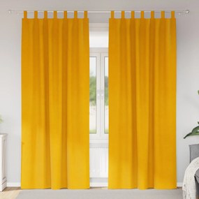 vidaXL Cortinas opacas 2 pcs Amarelo Mostarda 140 x 245 cm Veludo