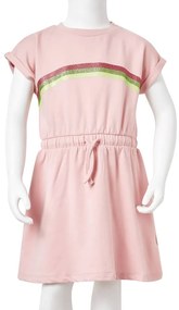 Vestido de criança com cordão rosa-claro 92