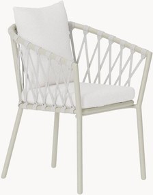 Cadeiras de jantar de jardim em bouclé com braços Linos, conjunto de 2