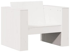 2 pcs conjunto lounge de jardim madeira de pinho maciça branco