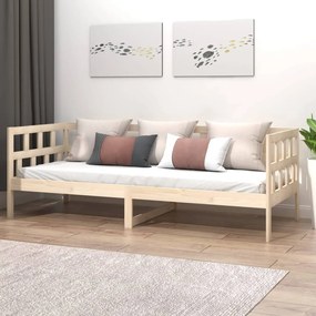 Sofá-cama madeira de pinho maciça 90x190 cm