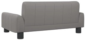 Sofá infantil 70x45x30 cm couro artificial cinzento
