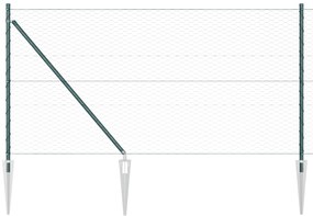 Cerca Hexagonal vidaXL Verde 1x100 m Aço