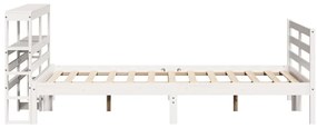 Cama sem colchão 140x200 cm madeira de pinho maciça branco