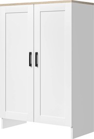 Aparador de cozinha com armário com portas e prateleiras ajustáveis, 60 x 30 x 90 cm, branco