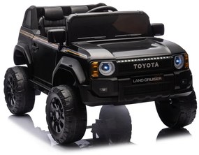 Carro elétrico para Crianças Toyota Land Cruiser PRADO 12V 4x4 Rodas Espuma EVA, assento couro ecológico Preto