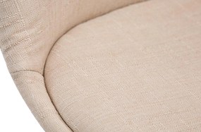 Cadeira de cozinha e sala de jantar Borneo em tecido com estrutura em Cor Nogueira 48 x 84 x 55 cm Creme