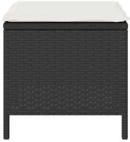 Conjunto de Jantar para Jardim de 4 Peças com Almofadas Preto Rattan d