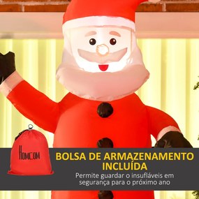 HOMCOM Pai Natal Insuflável com Chaminé Insuflável de Natal com 2 Luze