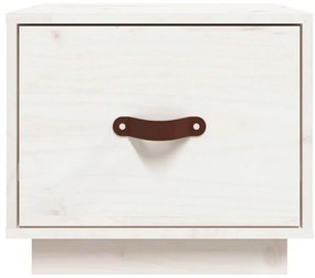 Mesas de cabeceira 2 pcs 40x34x35 cm pinho maciço branco