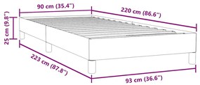 Cama com molas sem colchão cinzento-claro 90x220 cm veludo