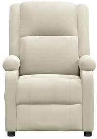 Poltrona reclinável veludo cor creme